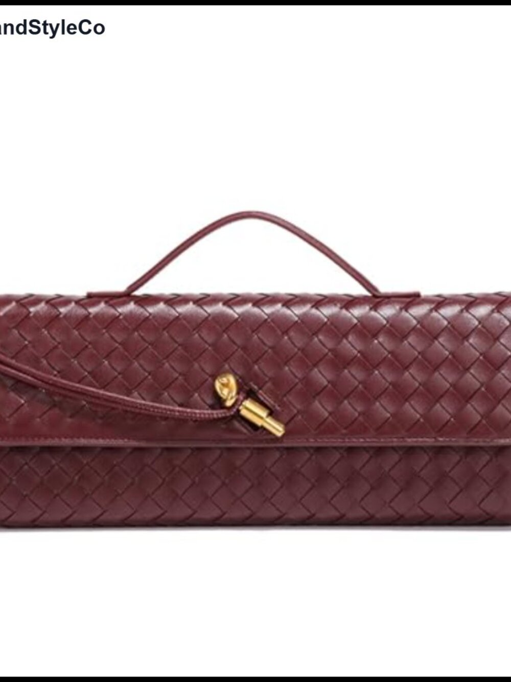 Women Vegan Leather Woven Evening Clutch Purse with Removable Strap Convertible